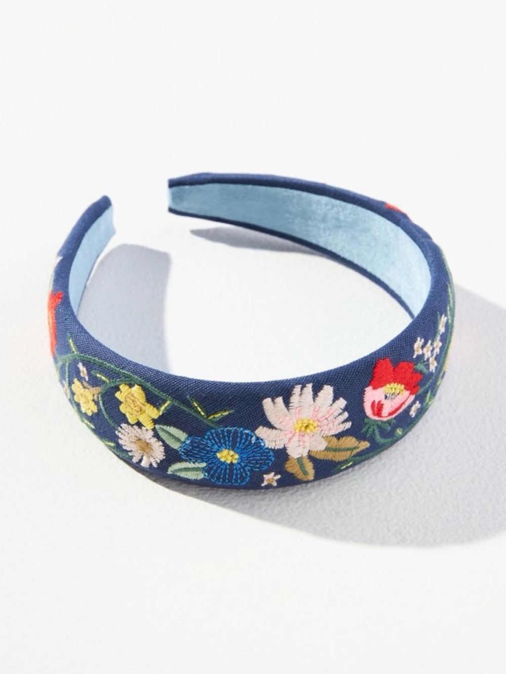 Rifle Paper Co. Strawberry Fields Embroidered Headband Navy - Picture 2 of 2